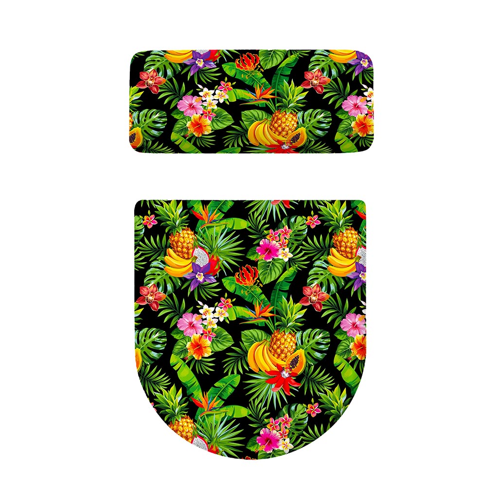 Tropical Hawaiian Fruits Pattern Print Toilet Lid And Tank Cover Set