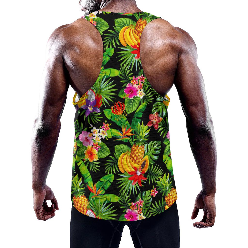 Tropical Hawaiian Fruits Pattern Print Training Tank Top