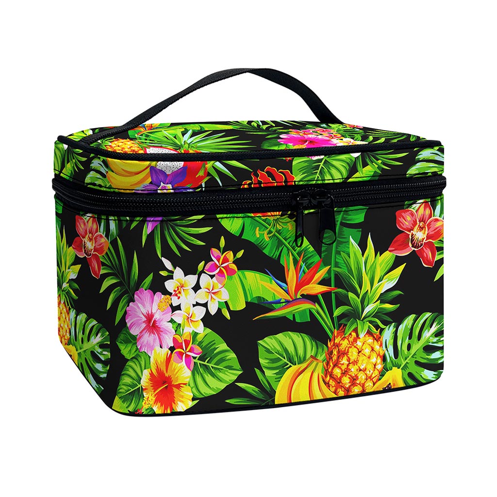 Tropical Hawaiian Fruits Pattern Print Travel Makeup Bag