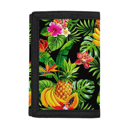 Tropical Hawaiian Fruits Pattern Print Trifold Wallet