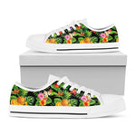 Tropical Hawaiian Fruits Pattern Print White Low Top Sneakers