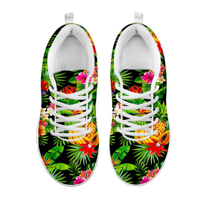 Tropical Hawaiian Fruits Pattern Print White Running Shoes