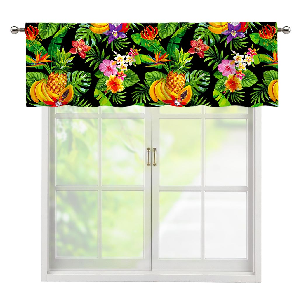 Tropical Hawaiian Fruits Pattern Print Window Valance
