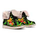 Tropical Hawaiian Fruits Pattern Print Winter Boots