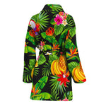 Tropical Hawaiian Fruits Pattern Print Women's Bathrobe