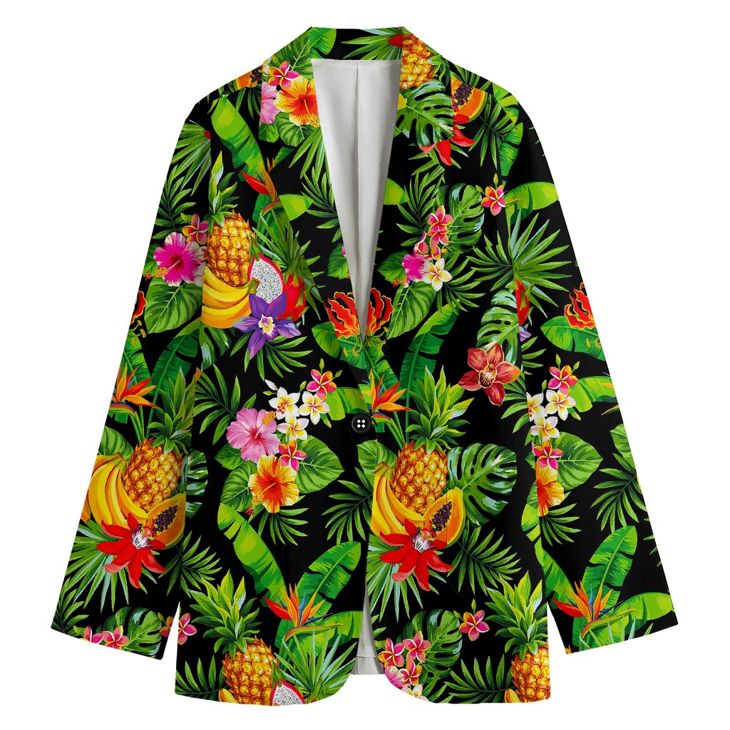 Tropical Hawaiian Fruits Pattern Print Women's Blazer