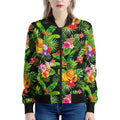 Tropical Hawaiian Fruits Pattern Print Women's Bomber Jacket
