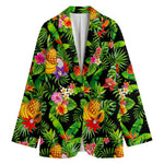 Tropical Hawaiian Fruits Pattern Print Women's Cotton Blazer