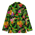 Tropical Hawaiian Fruits Pattern Print Women's Cotton Blazer