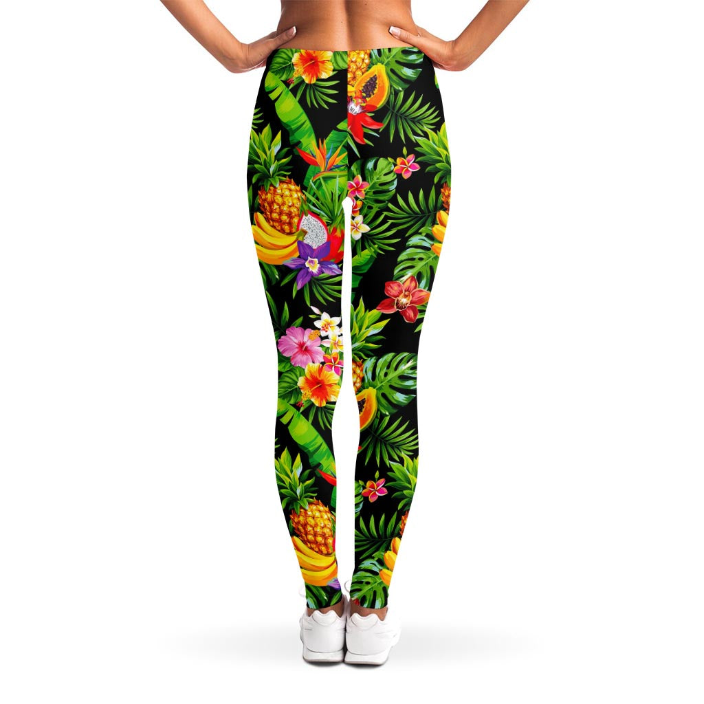 Tropical Hawaiian Fruits Pattern Print Women's Leggings