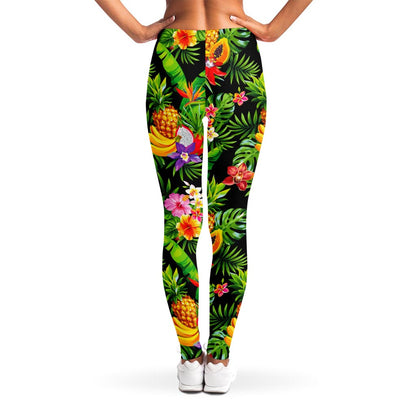 Tropical Hawaiian Fruits Pattern Print Women's Leggings