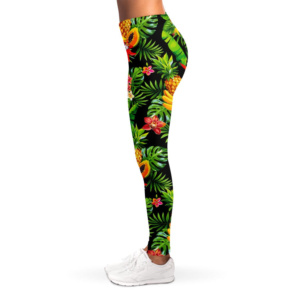 Tropical Hawaiian Fruits Pattern Print Women's Leggings