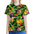 Tropical Hawaiian Fruits Pattern Print Women's Polo Shirt