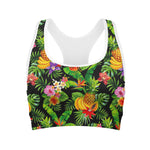 Tropical Hawaiian Fruits Pattern Print Women's Sports Bra