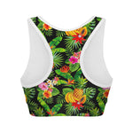 Tropical Hawaiian Fruits Pattern Print Women's Sports Bra