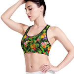 Tropical Hawaiian Fruits Pattern Print Women's Sports Bra