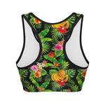 Tropical Hawaiian Fruits Pattern Print Women's Sports Bra