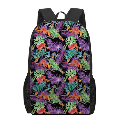 Tropical Hawaiian Jungle Print 17 Inch Backpack