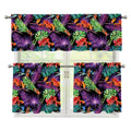 Tropical Hawaiian Jungle Print 3 Piece Kitchen Curtains