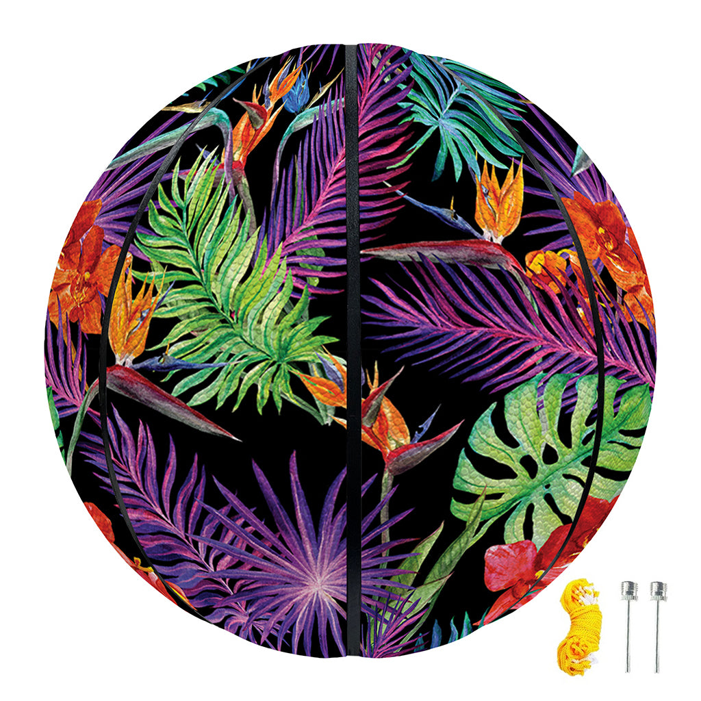 Tropical Hawaiian Jungle Print Basketball