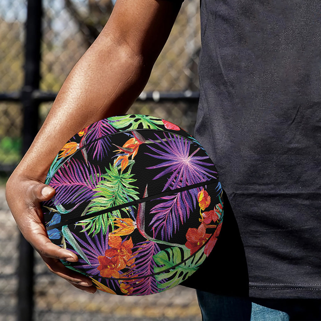 Tropical Hawaiian Jungle Print Basketball