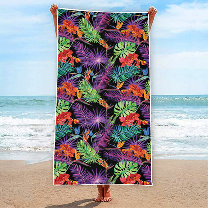 Tropical Hawaiian Jungle Print Beach Towel