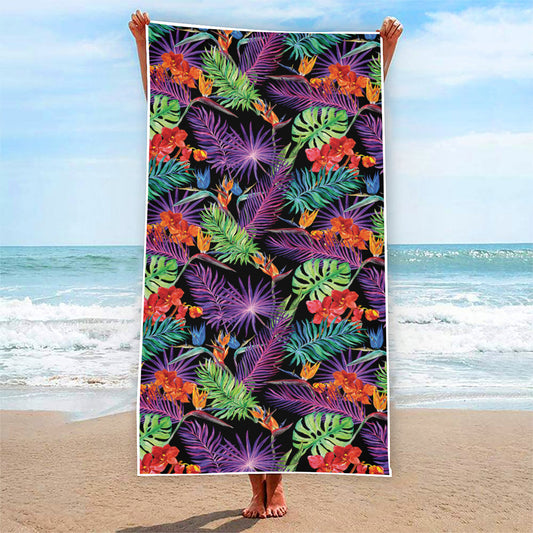 Tropical Hawaiian Jungle Print Beach Towel