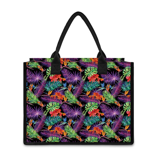 Tropical Hawaiian Jungle Print Canvas Tote Bag