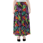 Tropical Hawaiian Jungle Print Chiffon Maxi Skirt
