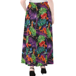 Tropical Hawaiian Jungle Print Chiffon Maxi Skirt