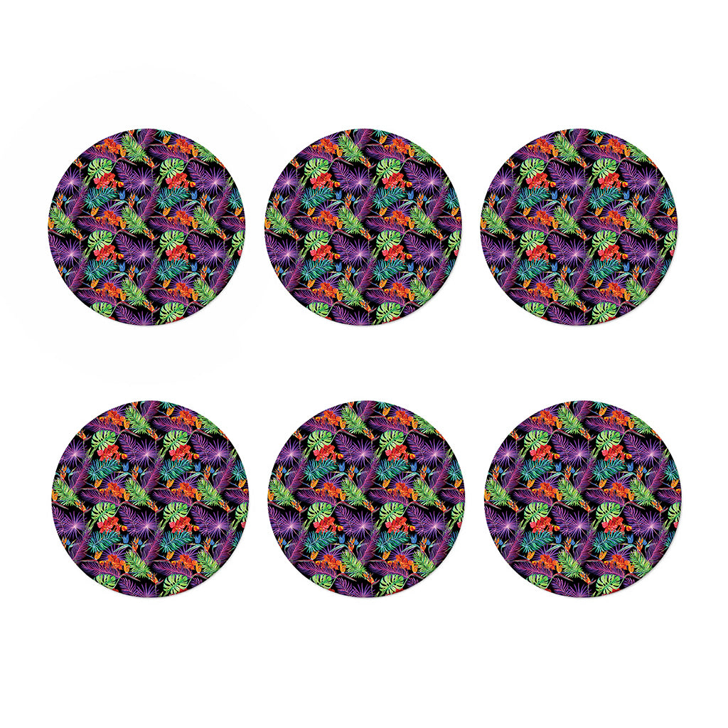 Tropical Hawaiian Jungle Print Coaster Set