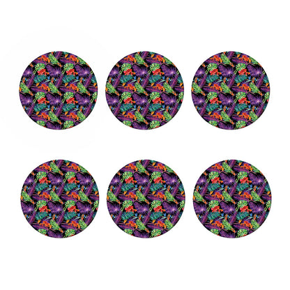 Tropical Hawaiian Jungle Print Coaster Set