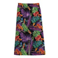 Tropical Hawaiian Jungle Print Cotton Front Slit Maxi Skirt