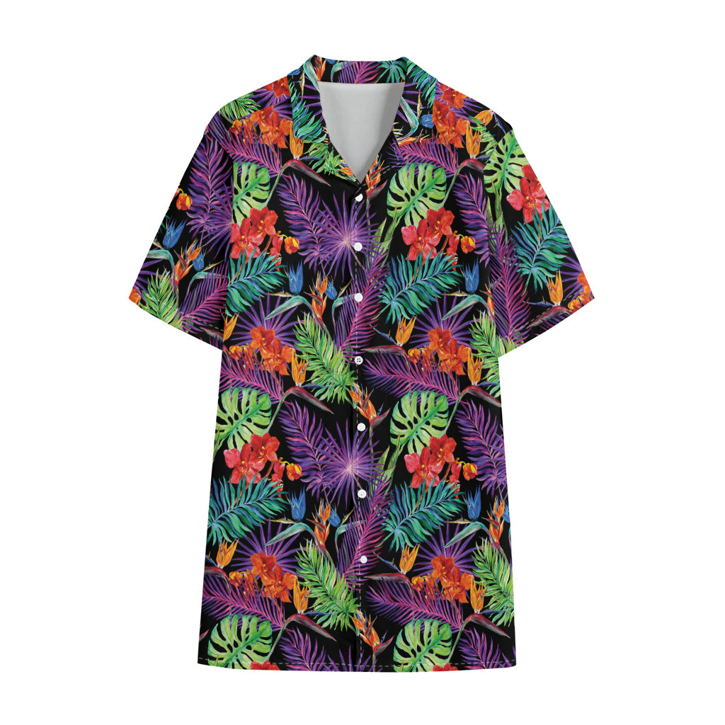 Tropical Hawaiian Jungle Print Cotton Hawaiian Shirt