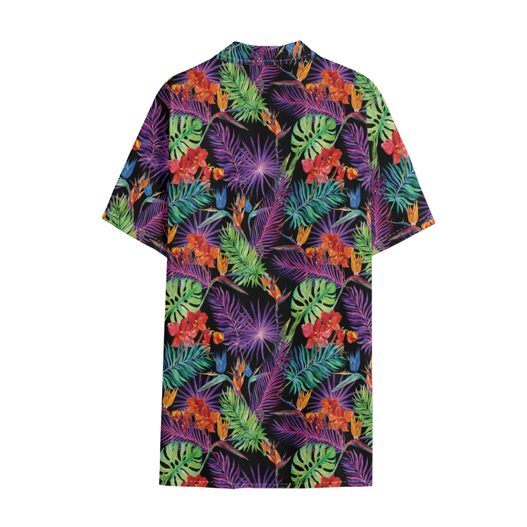 Tropical Hawaiian Jungle Print Cotton Hawaiian Shirt
