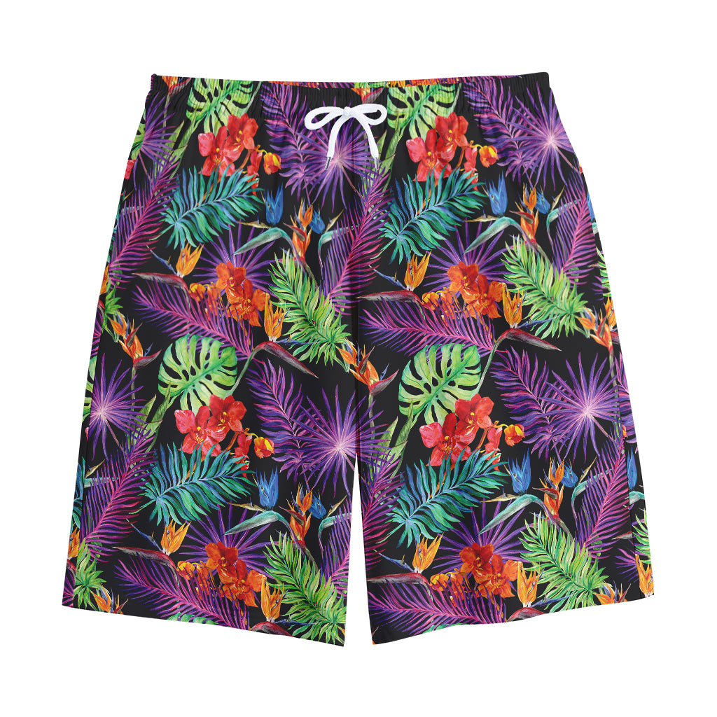 Tropical Hawaiian Jungle Print Cotton Shorts
