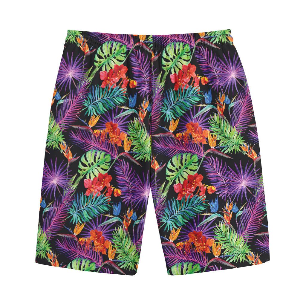 Tropical Hawaiian Jungle Print Cotton Shorts