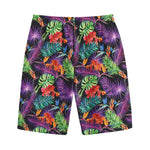 Tropical Hawaiian Jungle Print Cotton Shorts