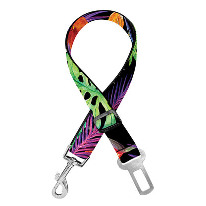 Tropical Hawaiian Jungle Print Dog Seat Belt