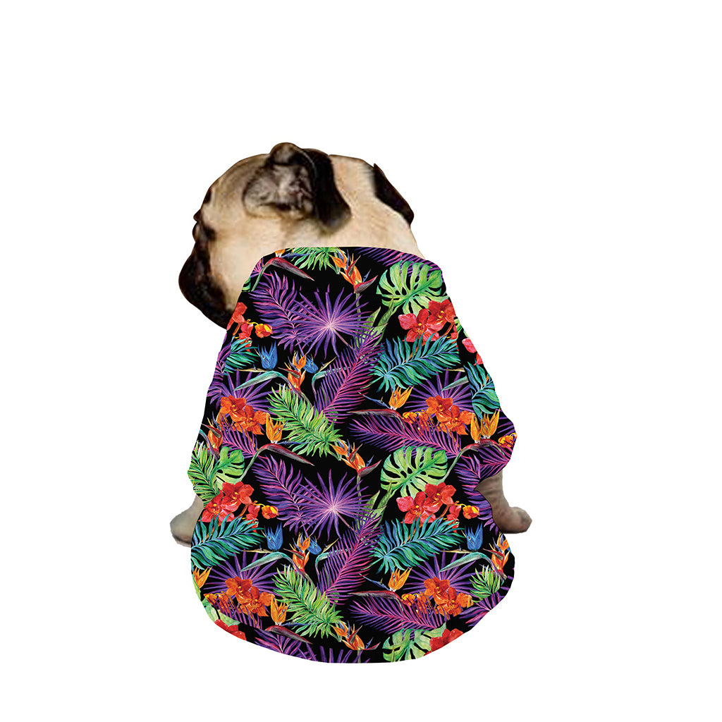Tropical Hawaiian Jungle Print Dog Zip Up Jacket