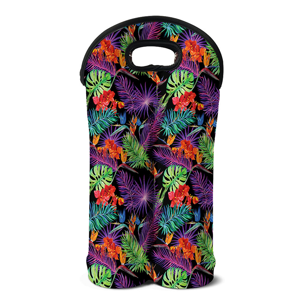 Tropical Hawaiian Jungle Print Double Neoprene Wine Tote