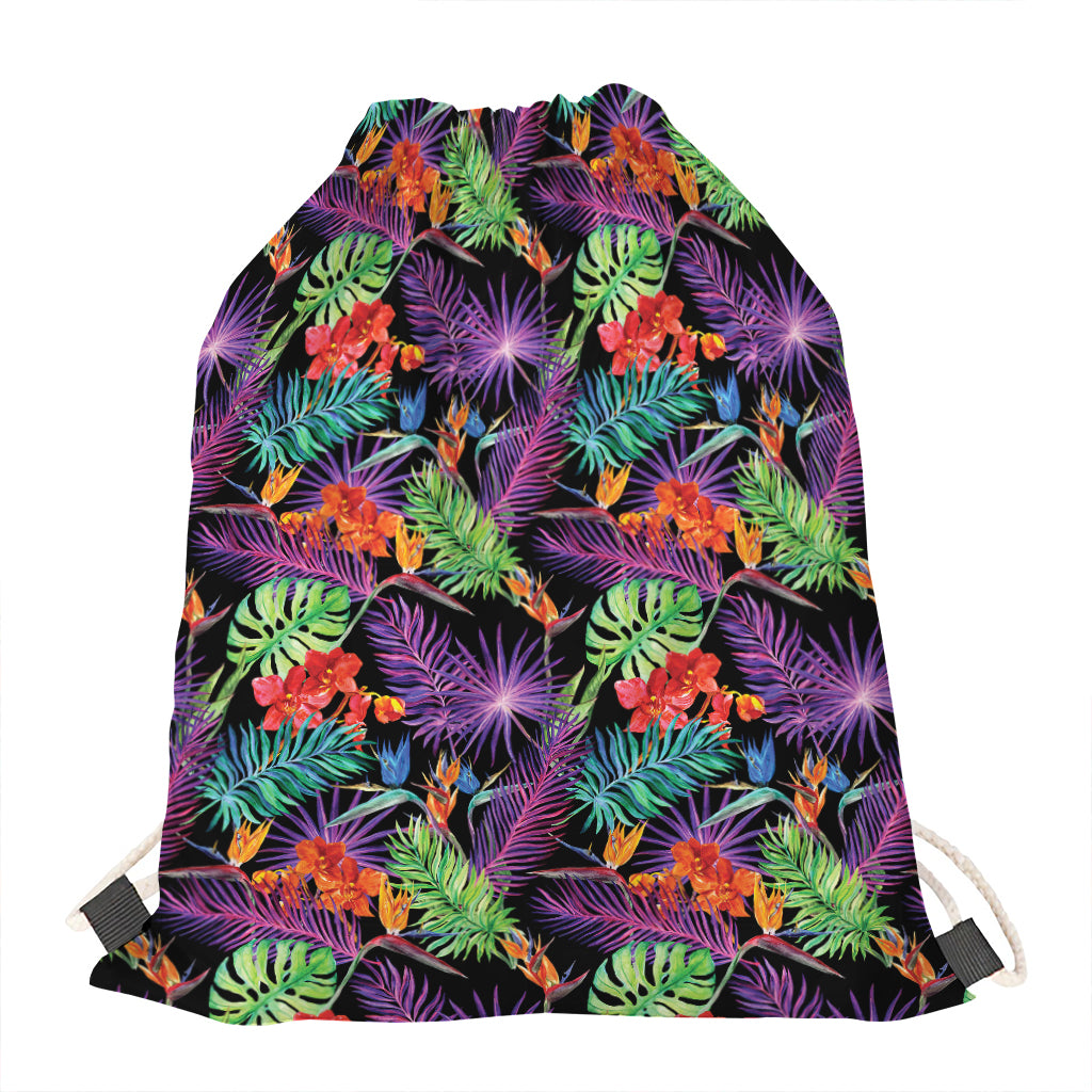 Tropical Hawaiian Jungle Print Drawstring Bag