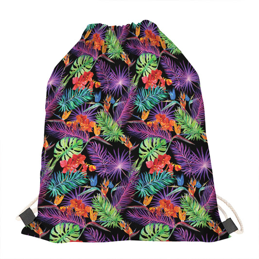 Tropical Hawaiian Jungle Print Drawstring Bag