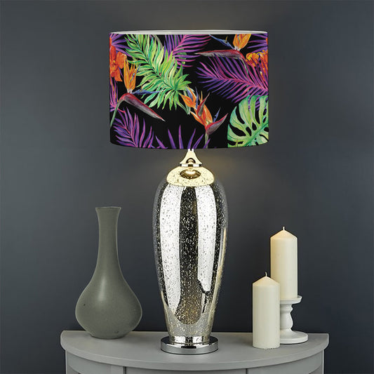 Tropical Hawaiian Jungle Print Drum Lamp Shade