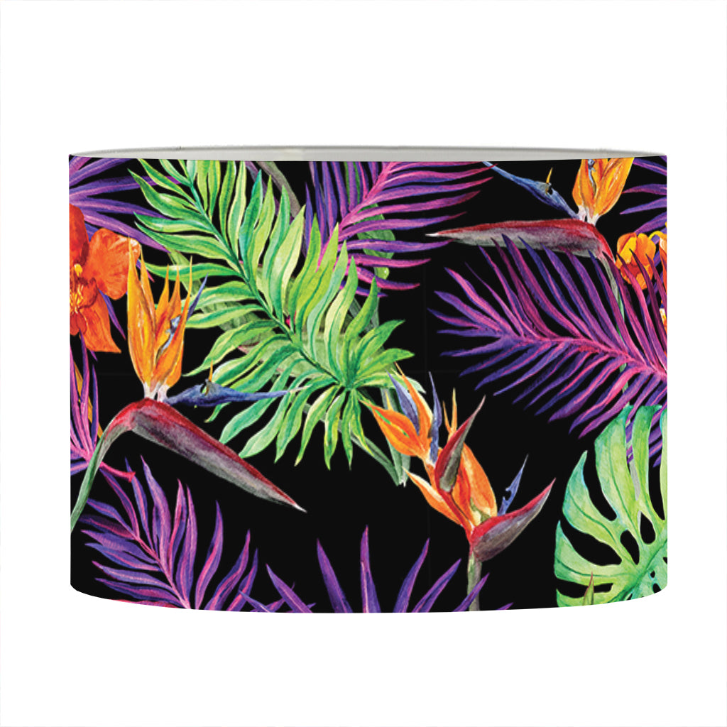 Tropical Hawaiian Jungle Print Drum Lamp Shade