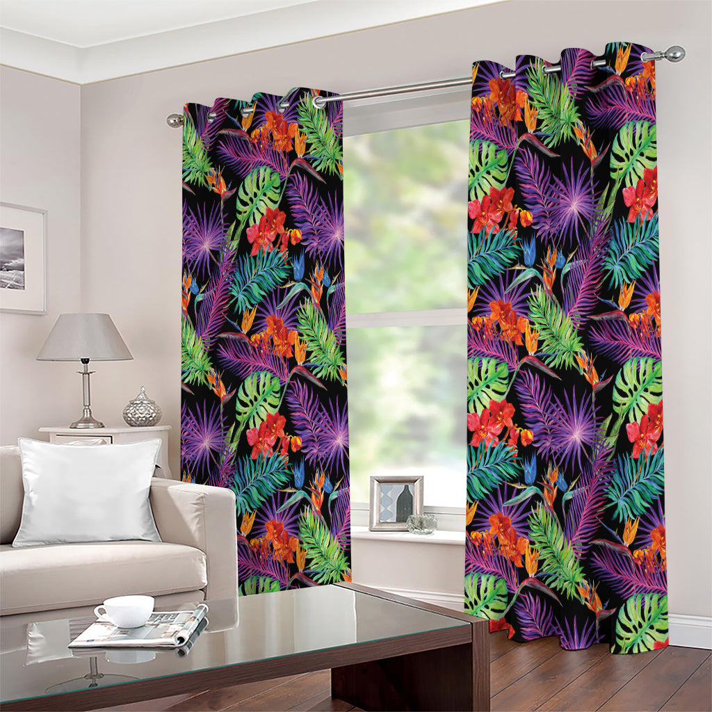 Tropical Hawaiian Jungle Print Extra Wide Grommet Curtains