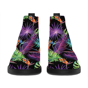 Tropical Hawaiian Jungle Print Flat Ankle Boots