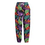 Tropical Hawaiian Jungle Print Fleece Lined Knit Pants