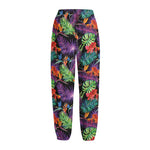 Tropical Hawaiian Jungle Print Fleece Lined Knit Pants