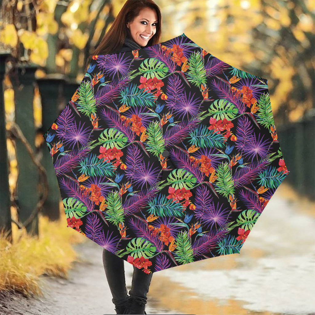 Tropical Hawaiian Jungle Print Foldable Umbrella